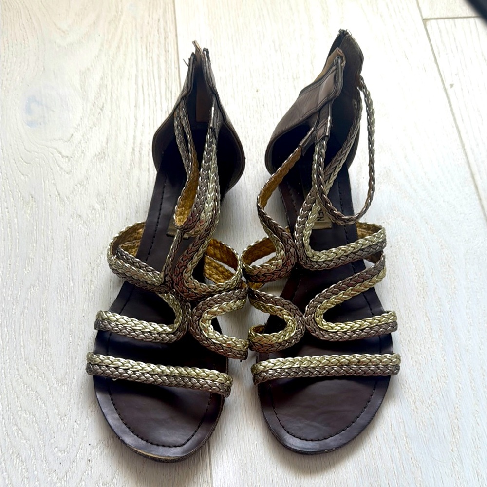 Brown and Gold Women's Sandals Steve Madden